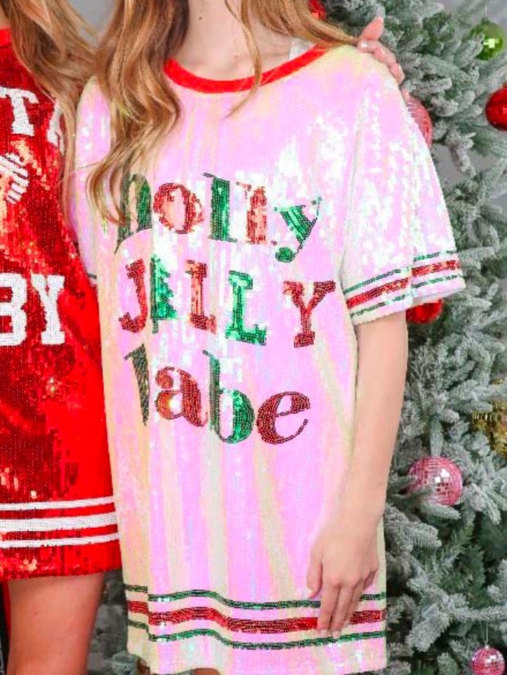 Simply Southern Holly Jolly Baba Sequin Dress Size S/M Christmas Holiday Party